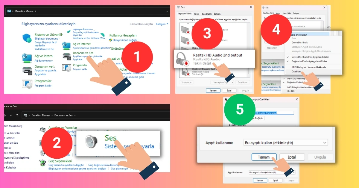 Devre Dışı Bırakılmış Cihazları Bulun