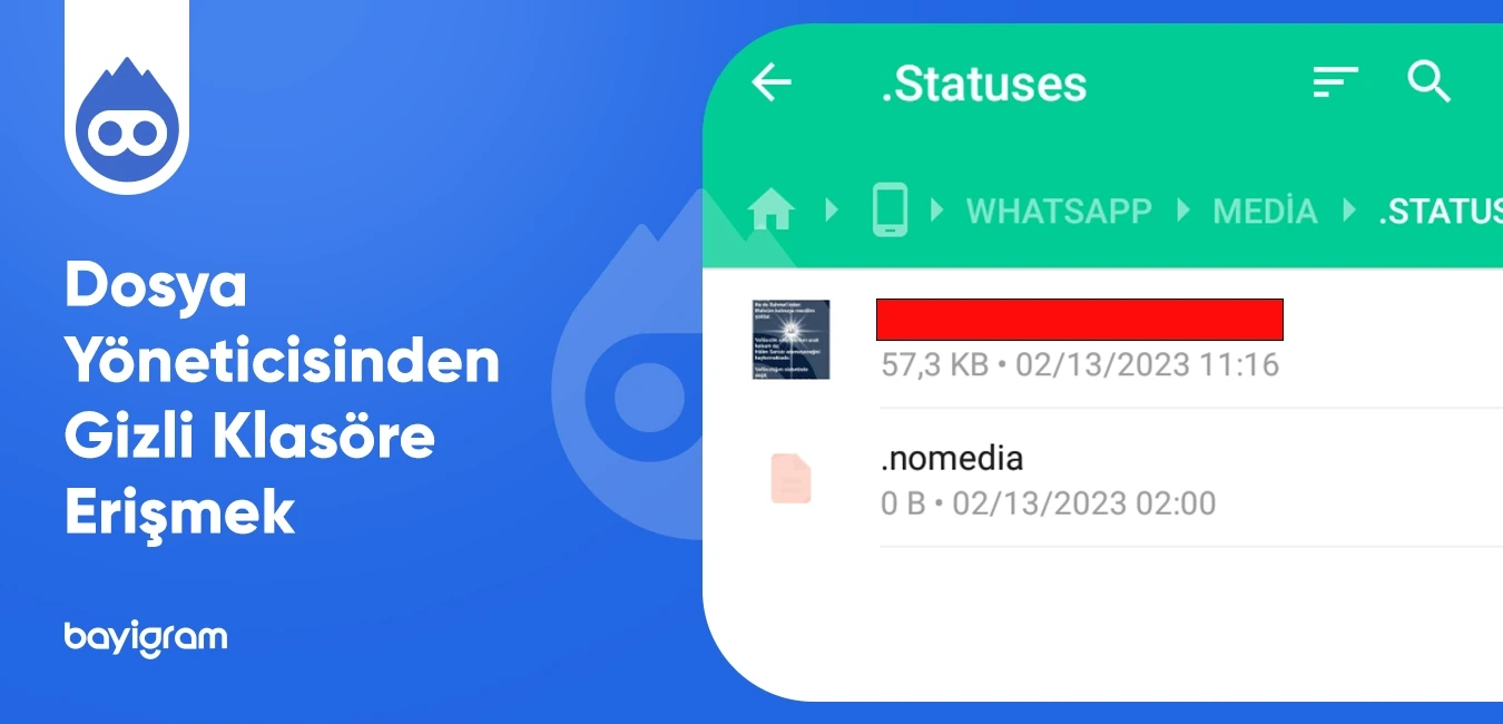 Dosya Yöneticisinden Gizli Klasöre Erişmek