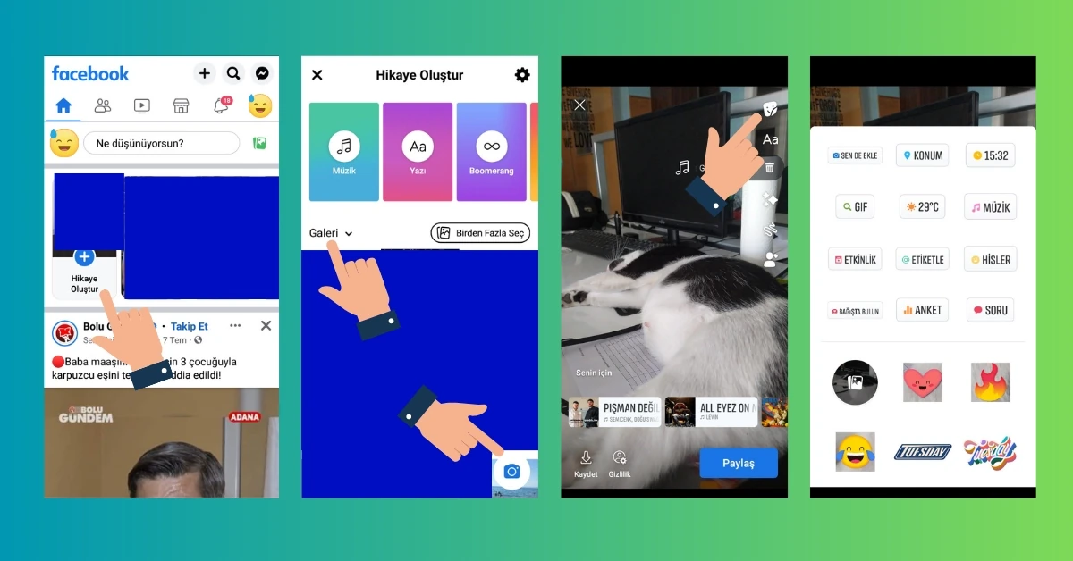 Facebook Hikayesine Çıkartma Nasıl Eklenir