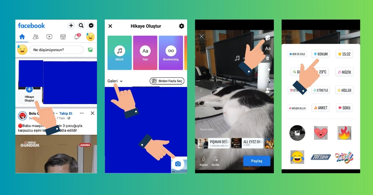 Facebook Hikayesine Konum Nasıl Eklenir