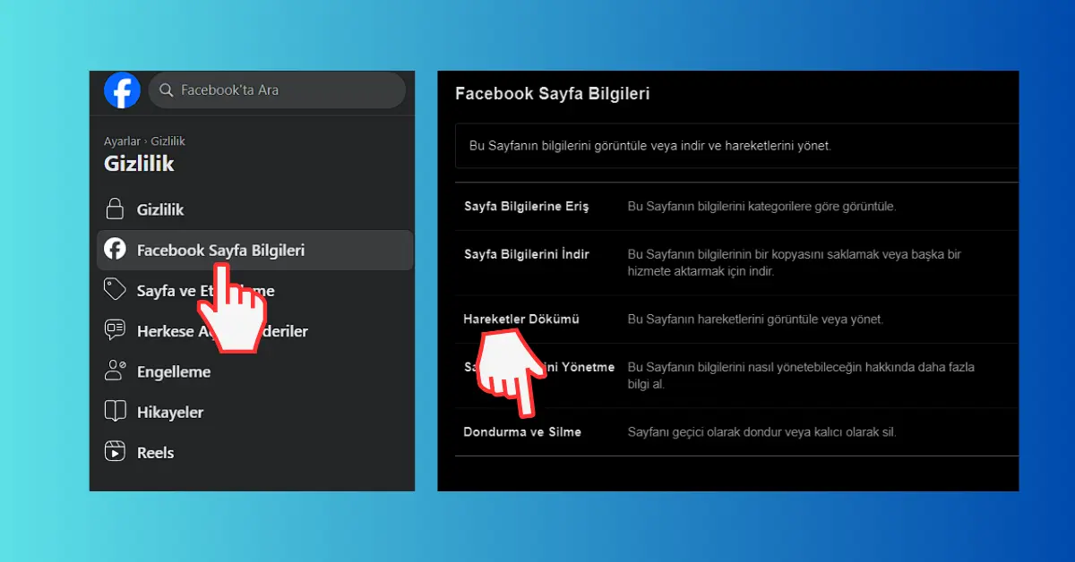 Facebook Sayfa Silme PC
