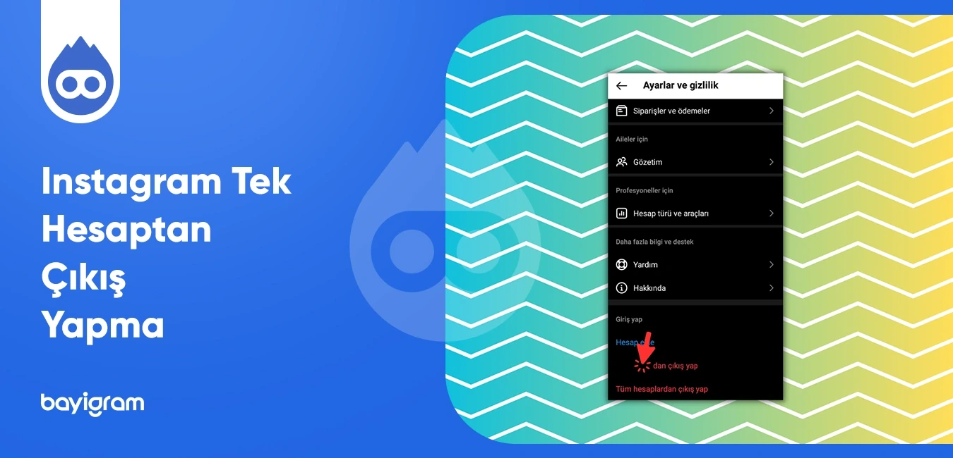 Instagram Tek Hesaptan Çıkış Yapma