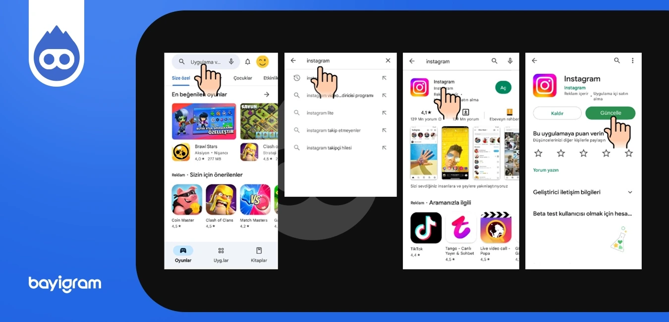 Instagram Uygulamasını Güncellemek