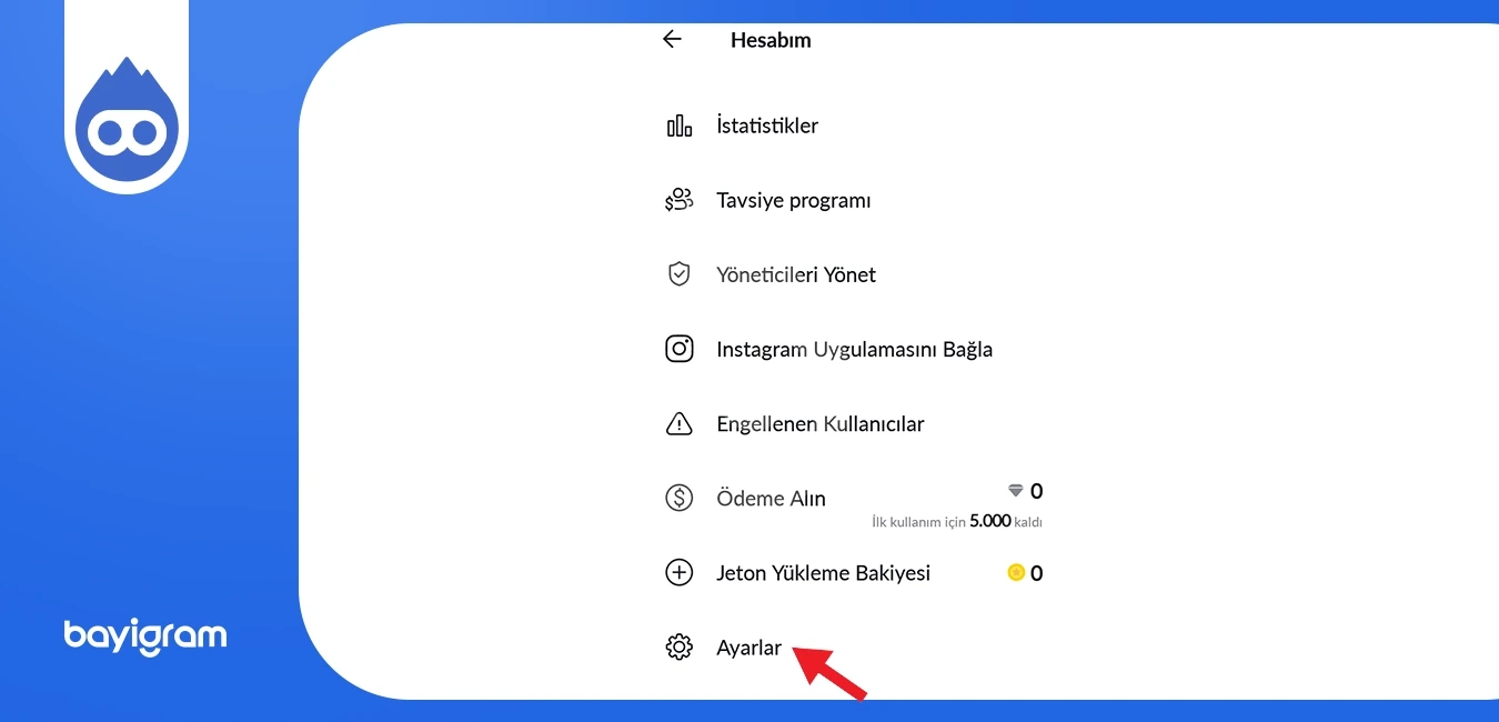 Tango Hesabı Silme 3