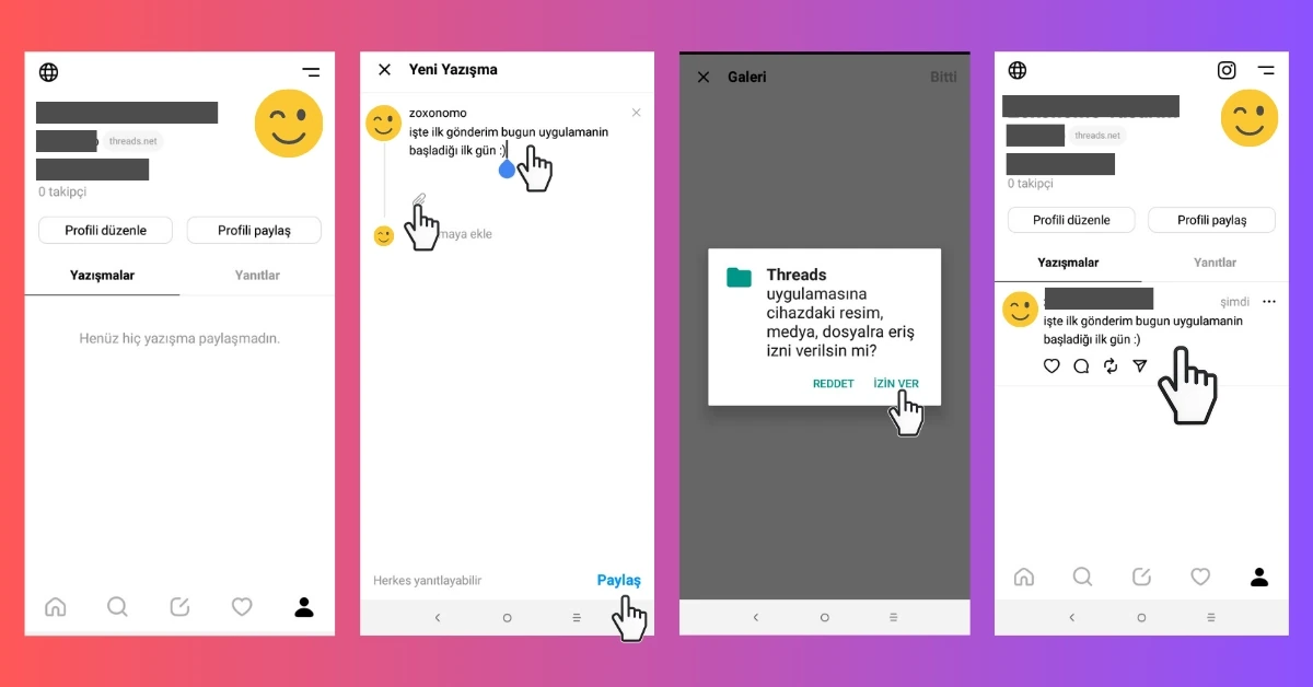 Threads Gönderi Nasıl Paylaşılır (Yazışma Başlatma)