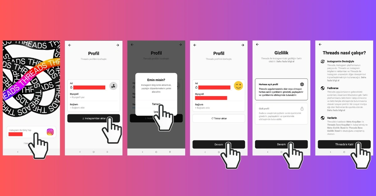 Threads Hesap Açma İşlemi nasıl yapılır