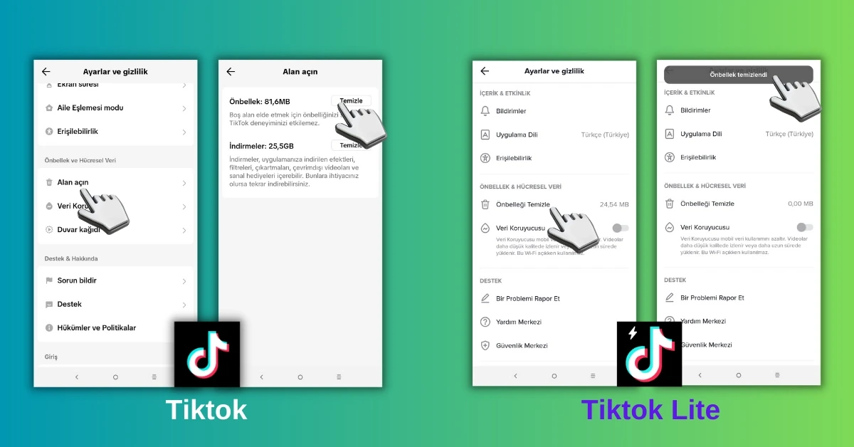 Tiktok Önbelleğini Temizleyin