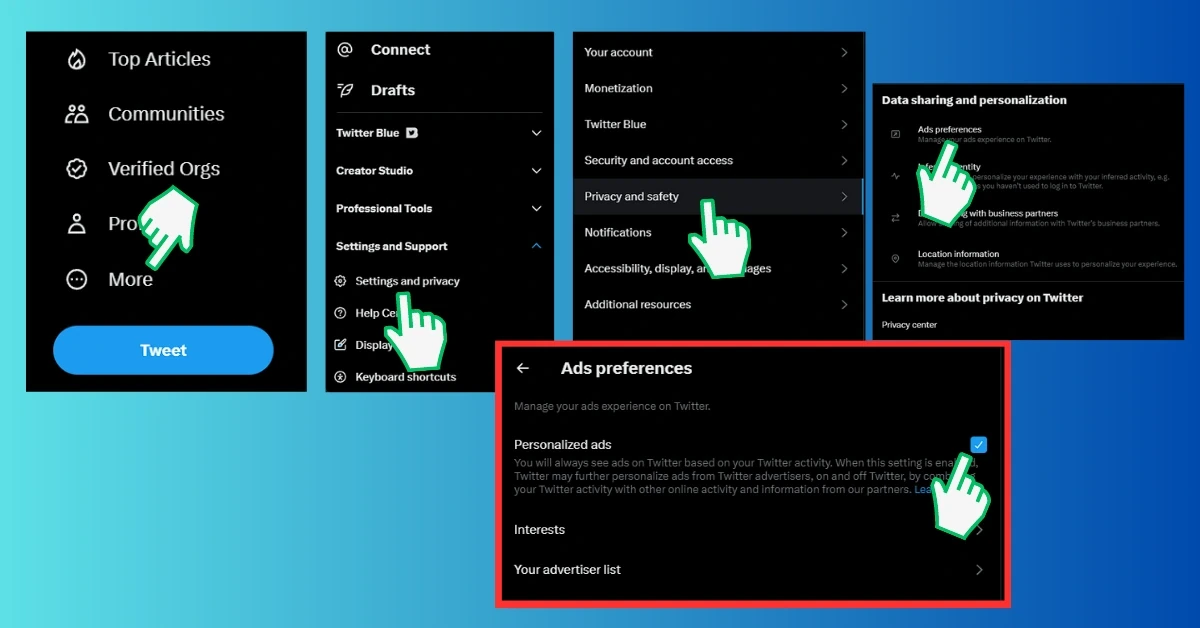Twitterda Kişiselleştirilmiş Reklam Ayarı