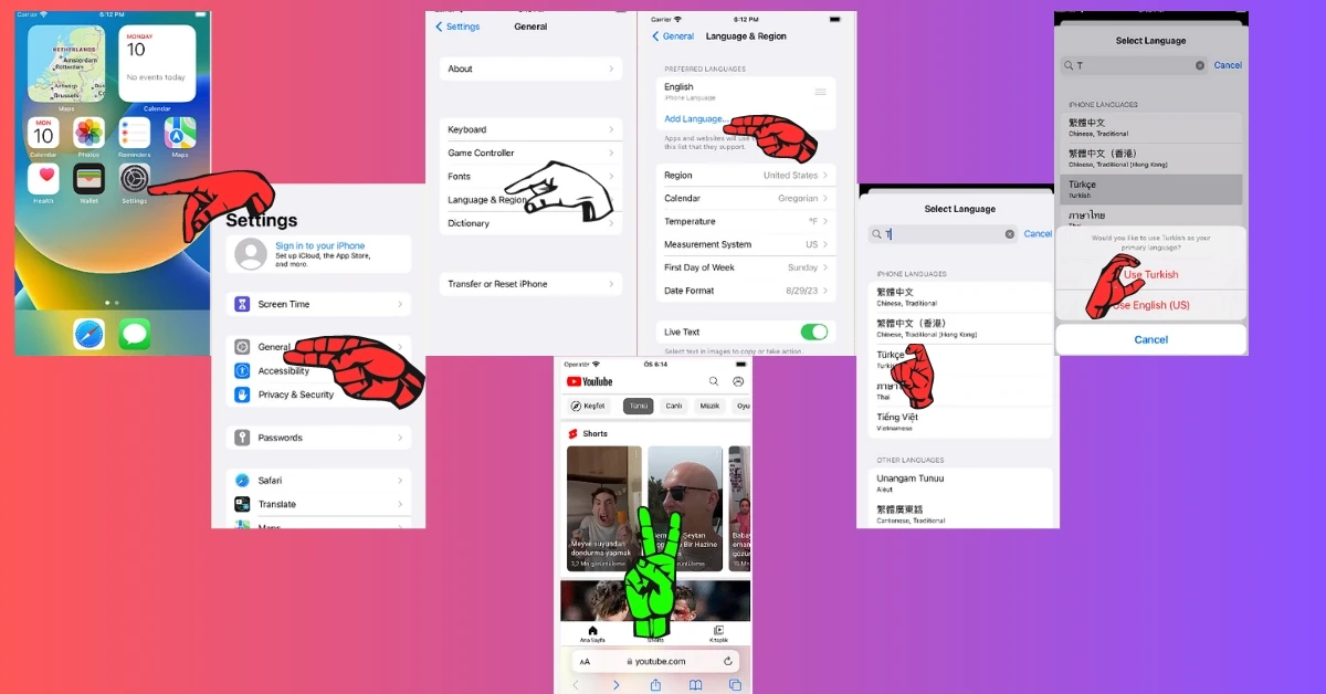 YouTube Dil Değiştirme iPhone