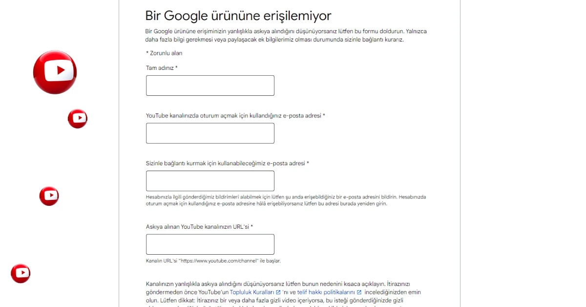 YouTube Kanalım Kapandı Nasıl Açabilirim