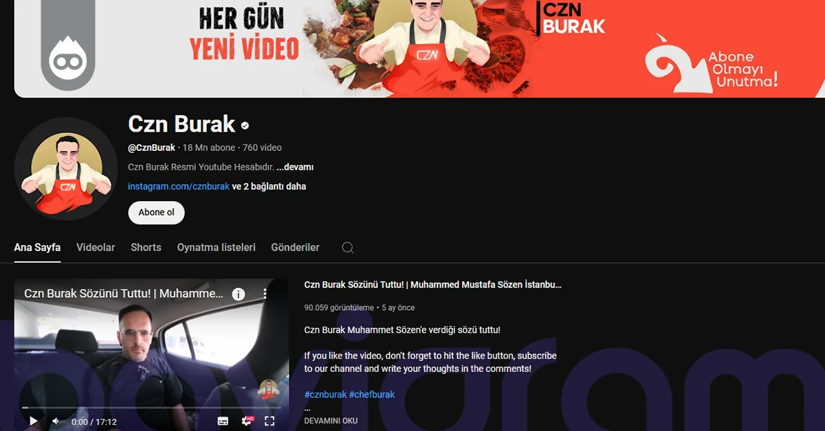 Türkiye’de En Çok Aboneye Sahip YouTube Kanalları Czn Burak