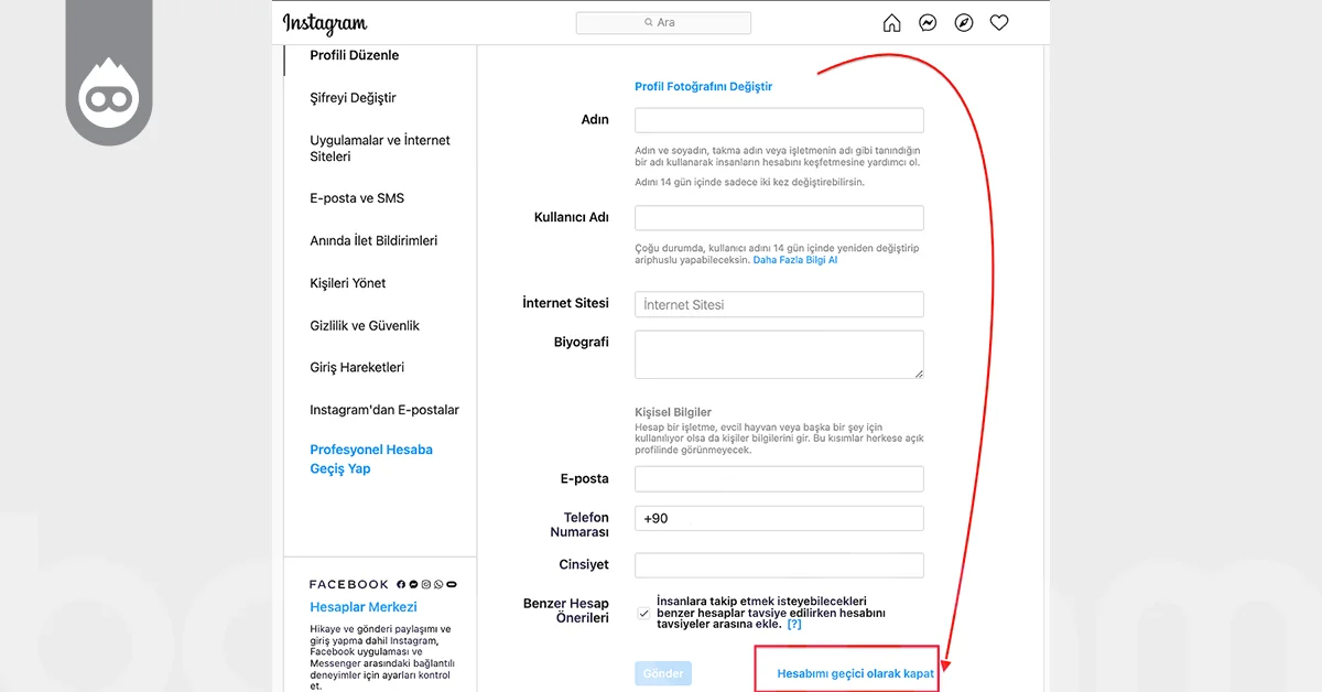 Instagram Hesabı Geçici Olarak Nasıl Kapatılır