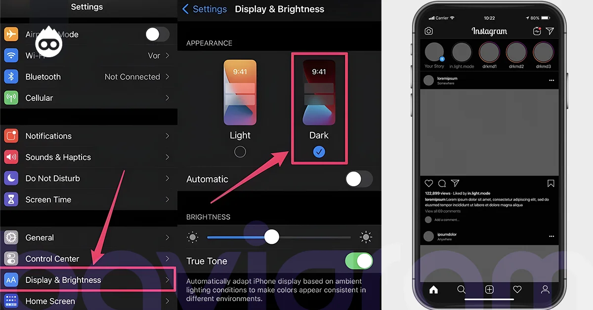 Instagram Karanlık Modu Açma iOS