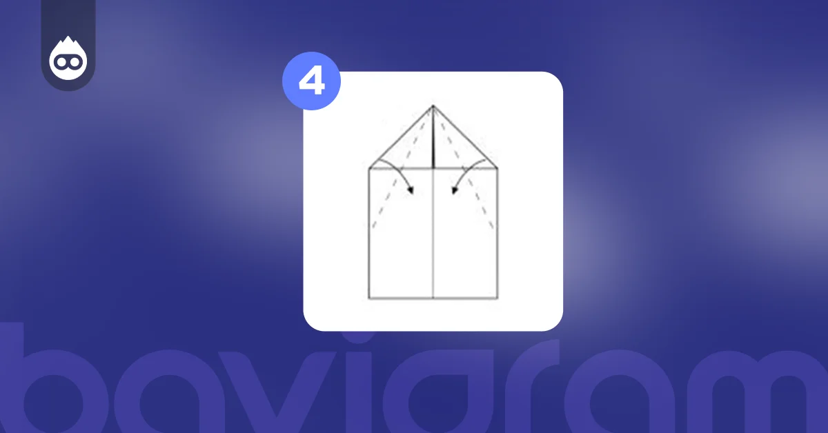 Kağıttan Uçak Yapımı Üçgen Kısımları İçe Doğru Tekrar Katlayın