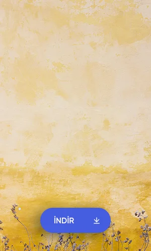 Sarı Duvar Önünde Kurumuş Çiçekli Duvar Kağıdı